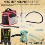 Kefo Trip Çantalı Cam Nargile Takımı Full Set